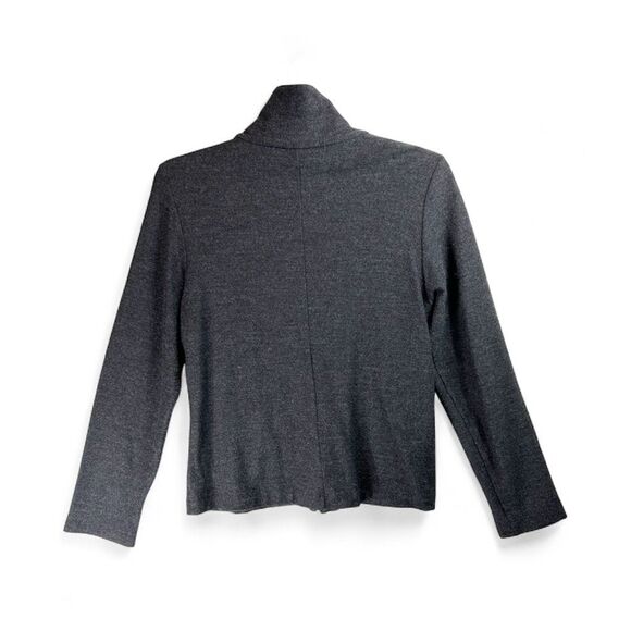 Eileen Fisher Zip Jacket Gray Wool Knit Women’s M Minimalist Luxe Loungewear - Picture 2 of 13